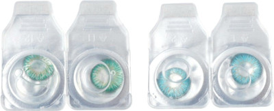 

Drr teleservices Zero power monthly lense Monthly Contact Lens(0, Aqva blue, Tarusie, Pack of 2)