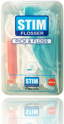 

STIM FLOSSER- Fixed Floss with Toothpick(11.2 cm, Pack of 50)