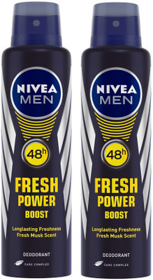 Nivea Men Fresh Power Boost Deodorant Deodorant Spray - For Men(300 ml, Pack of 2)