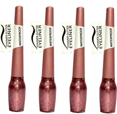 

beauty hub Waterproof Shimmer Glitter Eyeliner (Pink) 4 Pc X 6 ml(Pink)