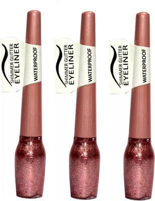 

beauty hub Waterproof Shimmer Glitter Eyeliner (Pink) 3 Pc X 6 ml(Pink)