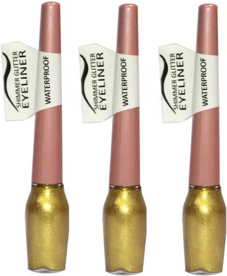 

beauty hub Waterproof Shimmer Glitter Eyeliner (Gold) 3 Pc X 6 ml(Gold)
