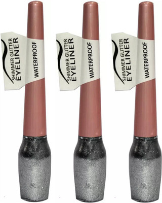 

beauty hub Waterproof Shimmer Glitter Eyeliner (Silver) 3 Pc X 6 ml(Silver)
