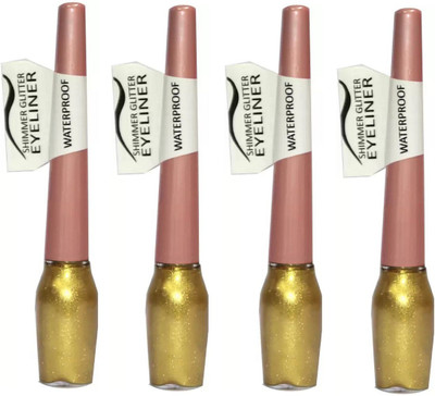

beauty hub Waterproof Shimmer Glitter Eyeliner (Gold) 4 Pc X 6 ml(Gold)