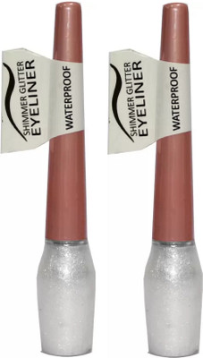 

beauty hub Waterproof Shimmer Glitter Eyeliner (White) 2 Pc X 6 ml(White)