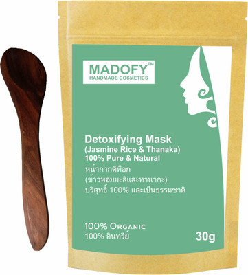

MADOFY Detoxifying Mask (Jasmine Rice & Thanaka Powder) 30gm with Wooden Spoon(30 g)