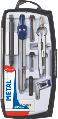 Maped Metal Leg Compass - 8 Instrument Set - 197514 Geometry Box(Multicolor)