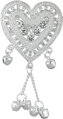 

DzineTrendz Silver Plated, CZ Heartshape Hair Clip Hair pin Women Hair Accessory Latest Hair Clip(Silver)