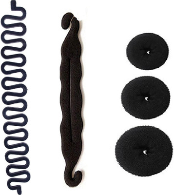 

Stylazo Hair Accessory Hair Bun Maker, Hair Dount And Braids Tools Hair Accessories For Women, Hair Accessory in Black Color, Hair Accessory Set Of 5 Hair Accessory Set(Black)