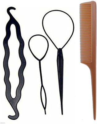 

Maahal 4Pcs Hair Twist Styling Clip Stick Pin Bun Braid Maker Hair Accessories Kit (Hair Style Tool) Hair Accessory Set(Black)