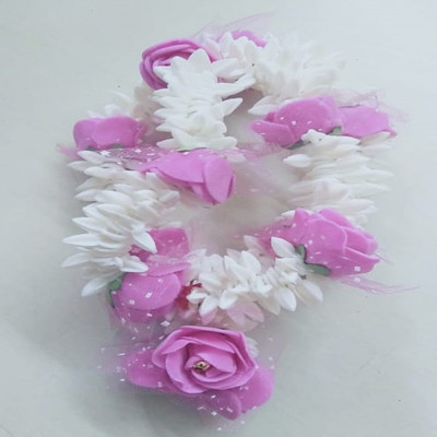 

S R Enterprises hair white flower gajra pack of 1pcs Hair Accessory Set(Multicolor)