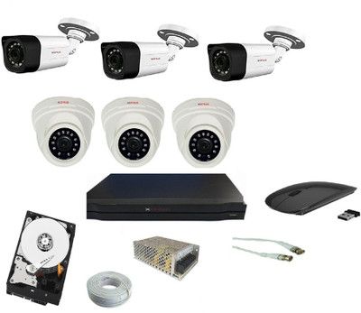 CP PLUS 3 dome 3 bullet 8 channel dvr 1 tb hard disk with 8 power supply 90mtr wire bundle and bnc, dc, 1.3mp Security Camera(1 TB, 8 Channel)