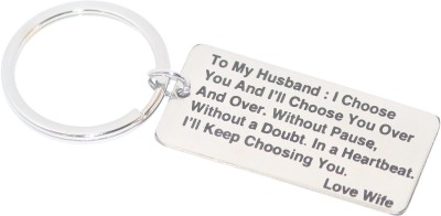 Aura To my husband Love Wife Valentine Anniverysary Keyring for men women Inspirational Steel Key Chain