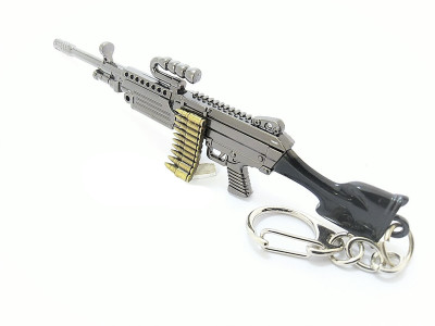 eDUST PUBG Real 3D Metal Body M249 Gun 120mm Length Key Chain