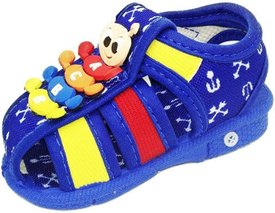 

Hooh Boys & Girls Velcro Peep Toes(Pink, Navy blue