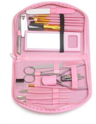 

WIZME Women Manicure And Pedicure Kit, Travelling Tool Accessorie With Makeup Brushes For Girls, Pack Of 1(30 g, Set of 18)