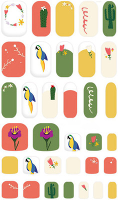 

withshyan Self-Adhesive Trendy Nail Art Stickers, Chirpy Birds(Multi colour)