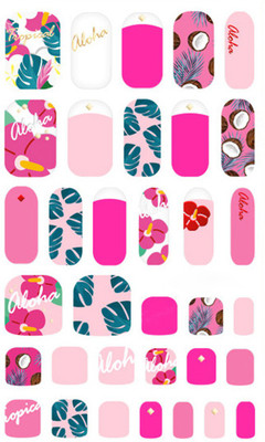 

withshyan Self Adhesive Trendy Nail Art Stickers, Hawaii Aloha(Multicolour)