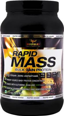 HERCULES Rapid Mass Bulk Gainer Weight Gainers/Mass Gainers  (1.5 kg, Chocolate)