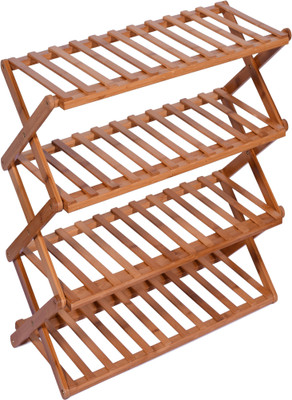 Haneez Solid Wood Shoe Rack(4 Shelves)