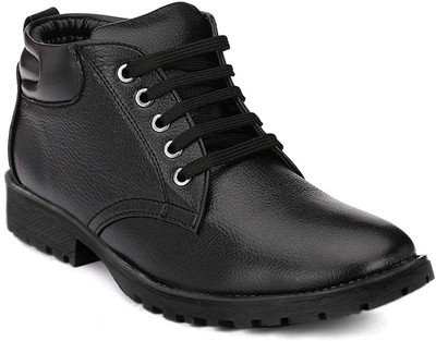 

VERON Genuine Leather Boots For Men(Black
