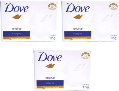 DOVE Imported (Made in Germany) Original Soap Beauty Bar, 135g each (405 g, Pack of 3)