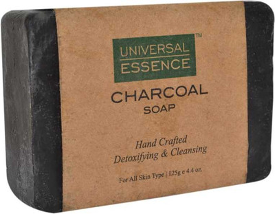 

UNIVERSAL ESSENCE Charcoal Handmade Soap for Hydrated Glowing Skin, Enriched 125g(125 g, Pack of 3)