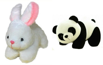 Ktkashish Toys White Rabbit &White & Black Teddy bear 26 cm  - 26 cm(Black)