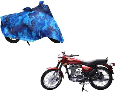dhcreation Two Wheeler Cover for Royal Enfield(Classic Chrome, Blue)