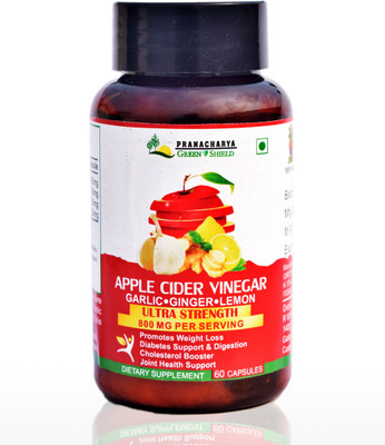 

Pranacharya Apple Cider Vinegar Capsules with Ginger, Garlic & Lemon 100% Natural & Organic(60 No)