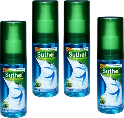 

Boroline's Suthol Fresh Spray 100ML Combo Pack of 4 (100ML X 4) Antiseptic Spray(400 ml, Pack of 4)