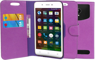 CHAMBU Flip Cover for Lava Mobiles A52(Purple, Shock Proof)
