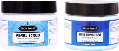 

Sheer Secret Pearl Scrub 300ml and Hair Spa 300ml(Set of 2)