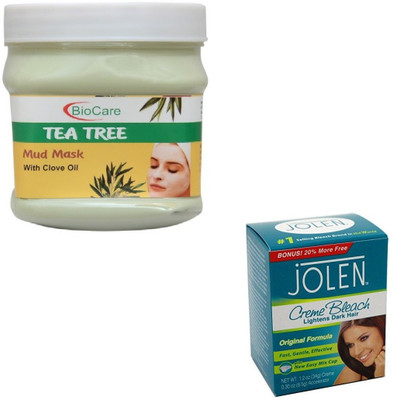

Biocare TEA TREE MASK 500GM WITH JOLEN CREME BLEACH 28GM(Set of 2)