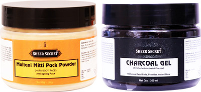 

Sheer Secret Multani Mitti Pack Powder 150gm and Charcoal Gel 300ml(Set of 2)