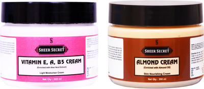

Sheer Secret Vitamin-e Cream 300ml and Almond Cream 300ml(Set of 2)