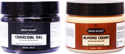 

Sheer Secret Charcoal Gel 300ml and Almond Cream 300ml(Set of 2)