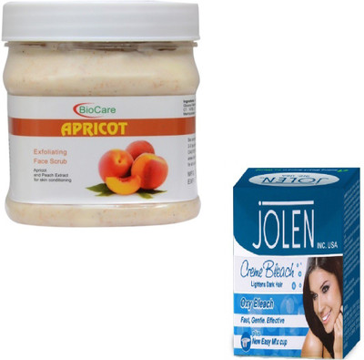 

Biocare APRICOT SCRUB 500GM WITH JOLEN OXY BLEACH 28GM(Set of 2)