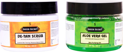 

Sheer Secret De-tan Scrub 300ml and Aloe vera Gel 300ml(Set of 2)