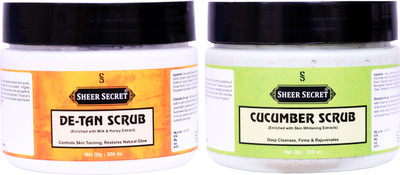 

Sheer Secret De-tan Scrub 300ml and Cucumber Scrub 300ml(Set of 2)