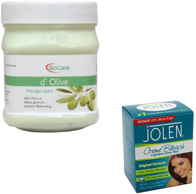 

Biocare D OLIVE CREAM 500GM WITH JOLEN CREME BLEACH 28GM(Set of 2)