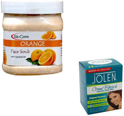 

Biocare ORANGE SCRUB 500GM WITH JOLEN CREME BLEACH 28GM(Set of 2)