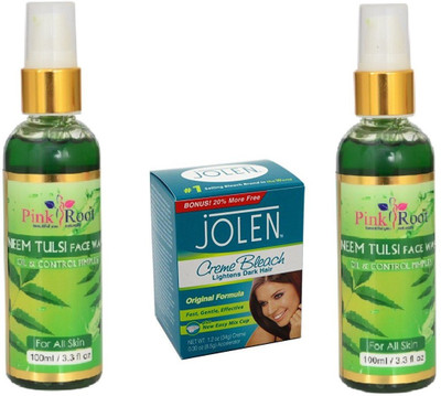

Pink Root NEEM FACE WASH 2 PCS WITH JOLEN CREME BLEACH 28GM(Set of 3)