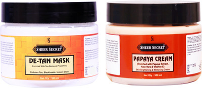 

Sheer Secret De-tan Mask 300ml and Papaya Cream 300ml(Set of 2)