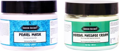 Sheer Secret Pearl Mask 300ml and Herbal Massage Cream 300ml(2 Items in the set)