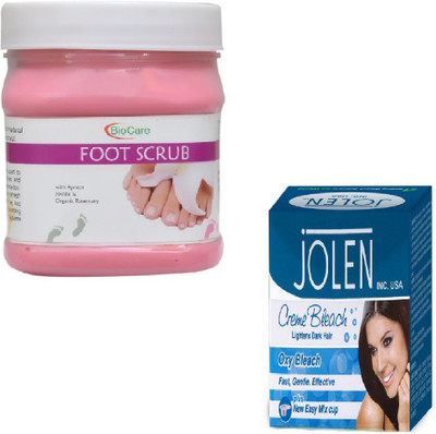 

Biocare FOOT SCRUB 500GM WITH JOLEN OXY BLEACH 28GM(Set of 2)