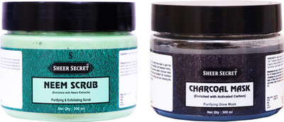 

Sheer Secret Neem Scrub 300ml and Charcoal Mask 300ml(Set of 2)
