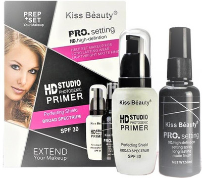 

Kiss Beauty HD STUDIO PROFESSIONAL PREP+SET MAKEUP COMBO (1 PRIMER 1 FIXER)(Set of 2)