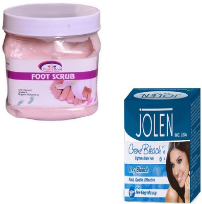 

Pink Root FOOT SCRUB 500GM WITH JOLEN OXY BLEACH 28GM(Set of 2)