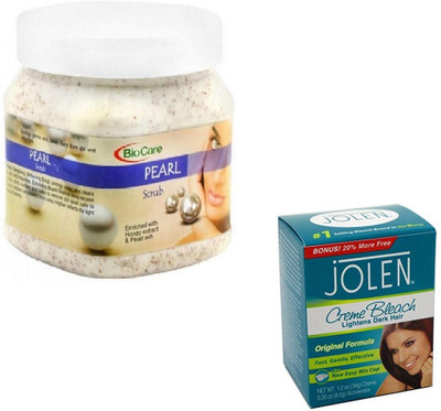 

Biocare PEARL SCRUB 500GM WITH JOLEN CREME BLEACH 28GM(Set of 2)